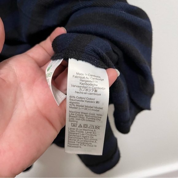 J CREW Striped Long Sleeve Modal & Cotton Midi Dress Size Medium - Picture 8 of 11